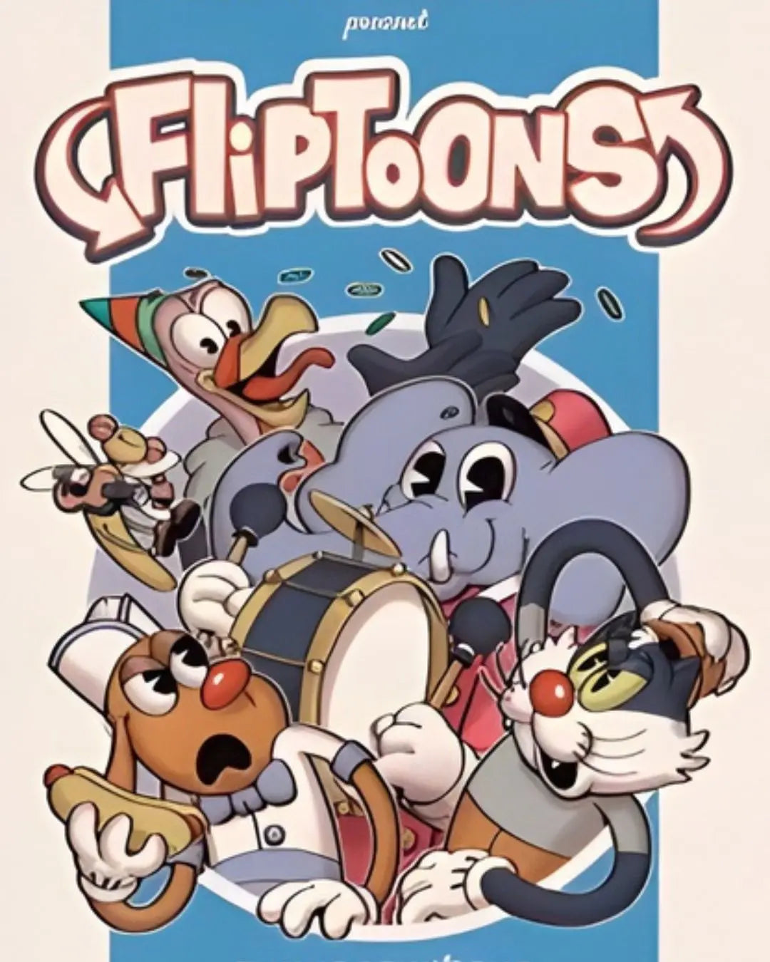 FlipToons — gioco da tavolo di Jordy Adan e Renato Simões, Thunderworks Games, deck building con griglia animata