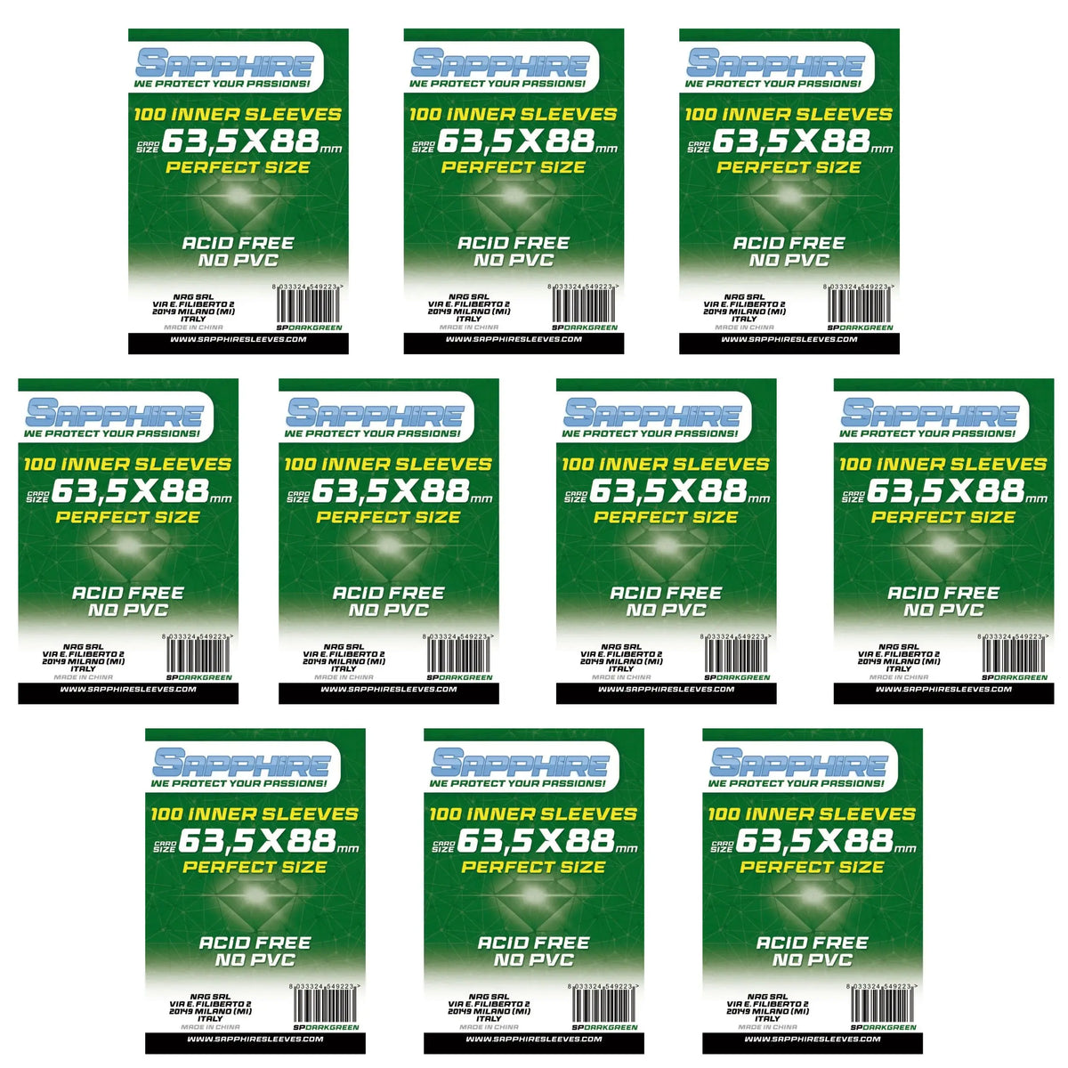 10 Pack Bustine Sapphire Perfect Size – DARK GREEN