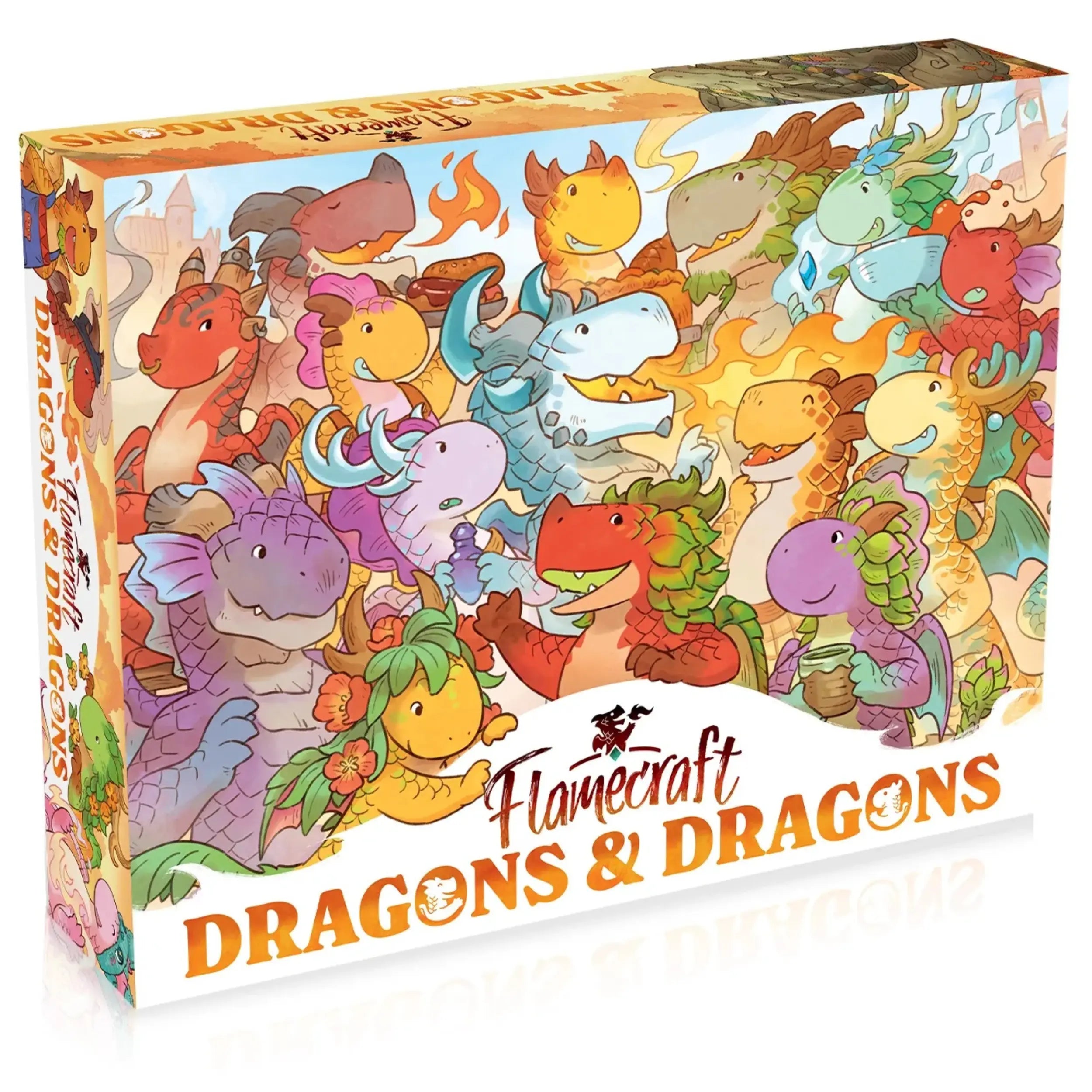 Flamecraft Dragons and Dragons Expansion with Dragons and Shops