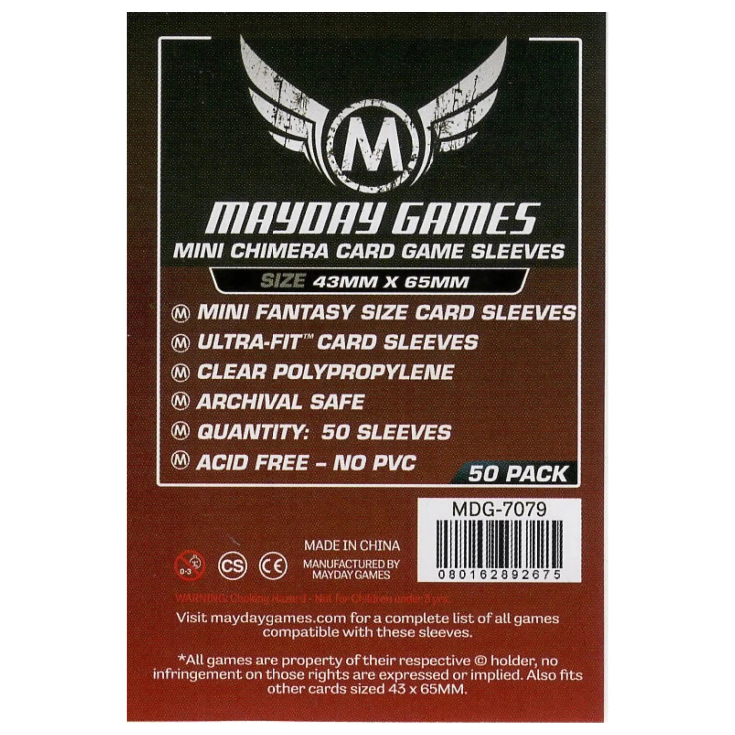Premium Mini Chimera Game Sleeves 43 X 65 MM (50 Pack) (Dark Red) – FroGames