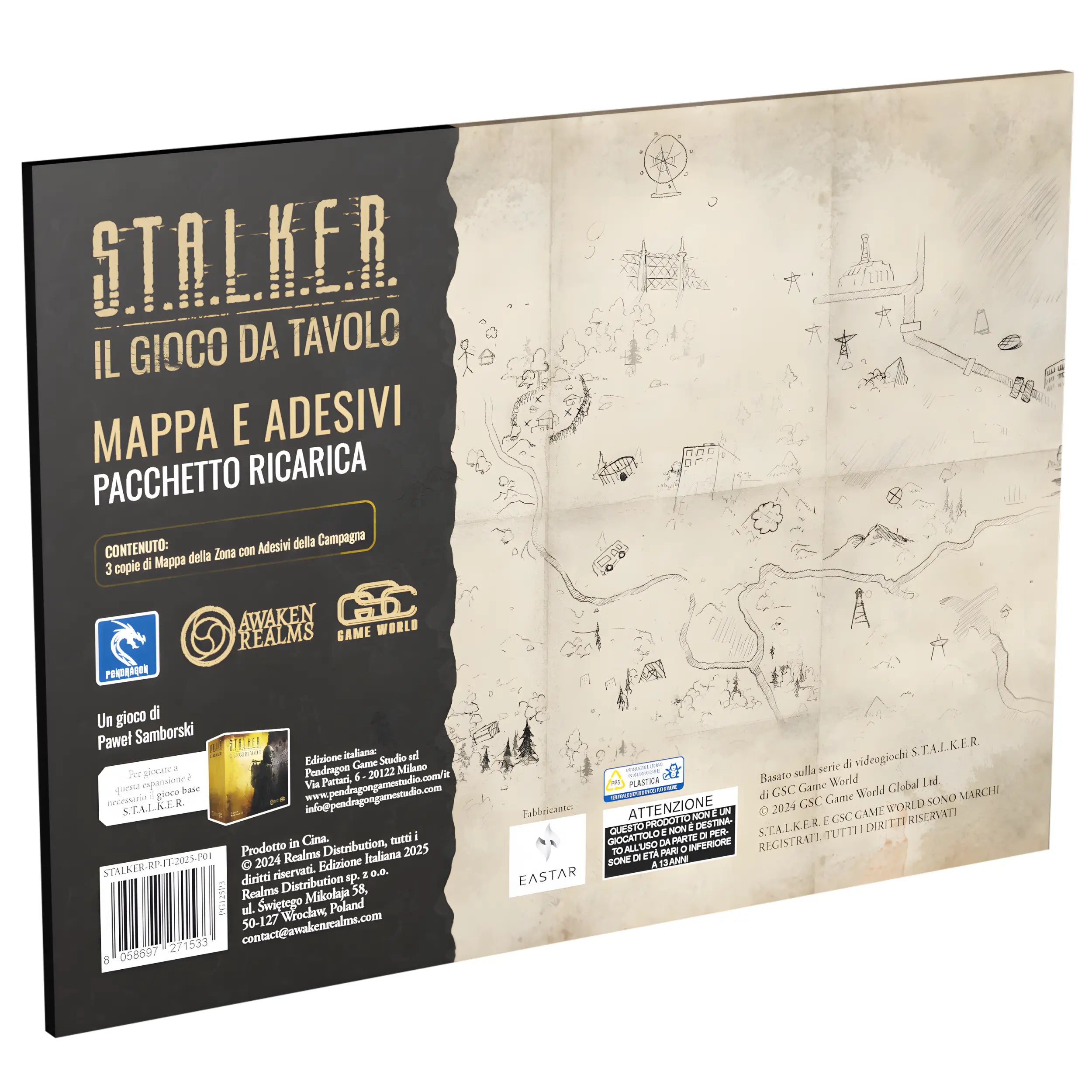 STALKER The Board Game - Map and Stickers Return to the Zone 