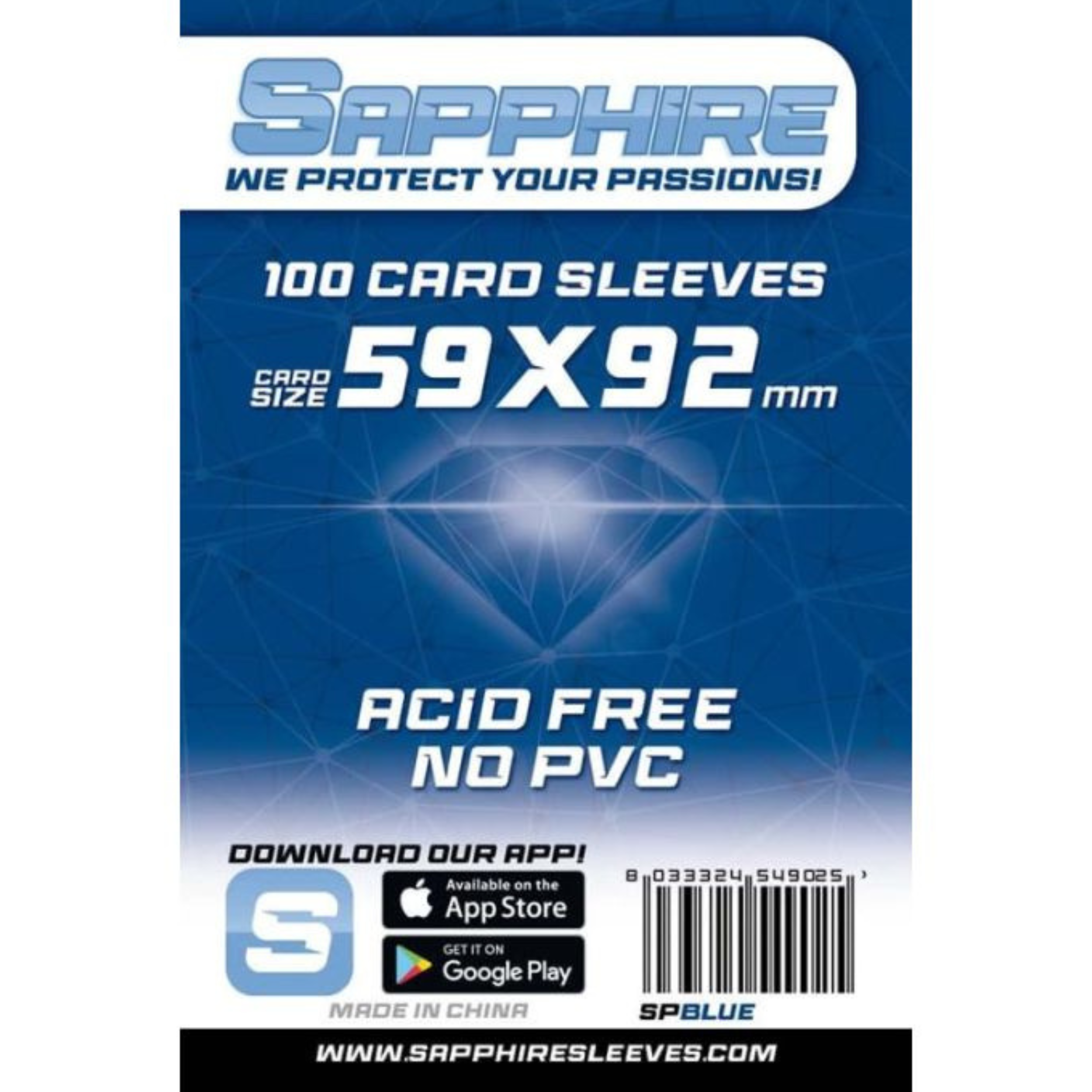 59x92 card sleeves 100 Sapphire BLUE – FroGames Condition - SKU:PL - INKED - 35708 COLLECTIBLE Crusader Rex Paradise Dragona Pull Rates,