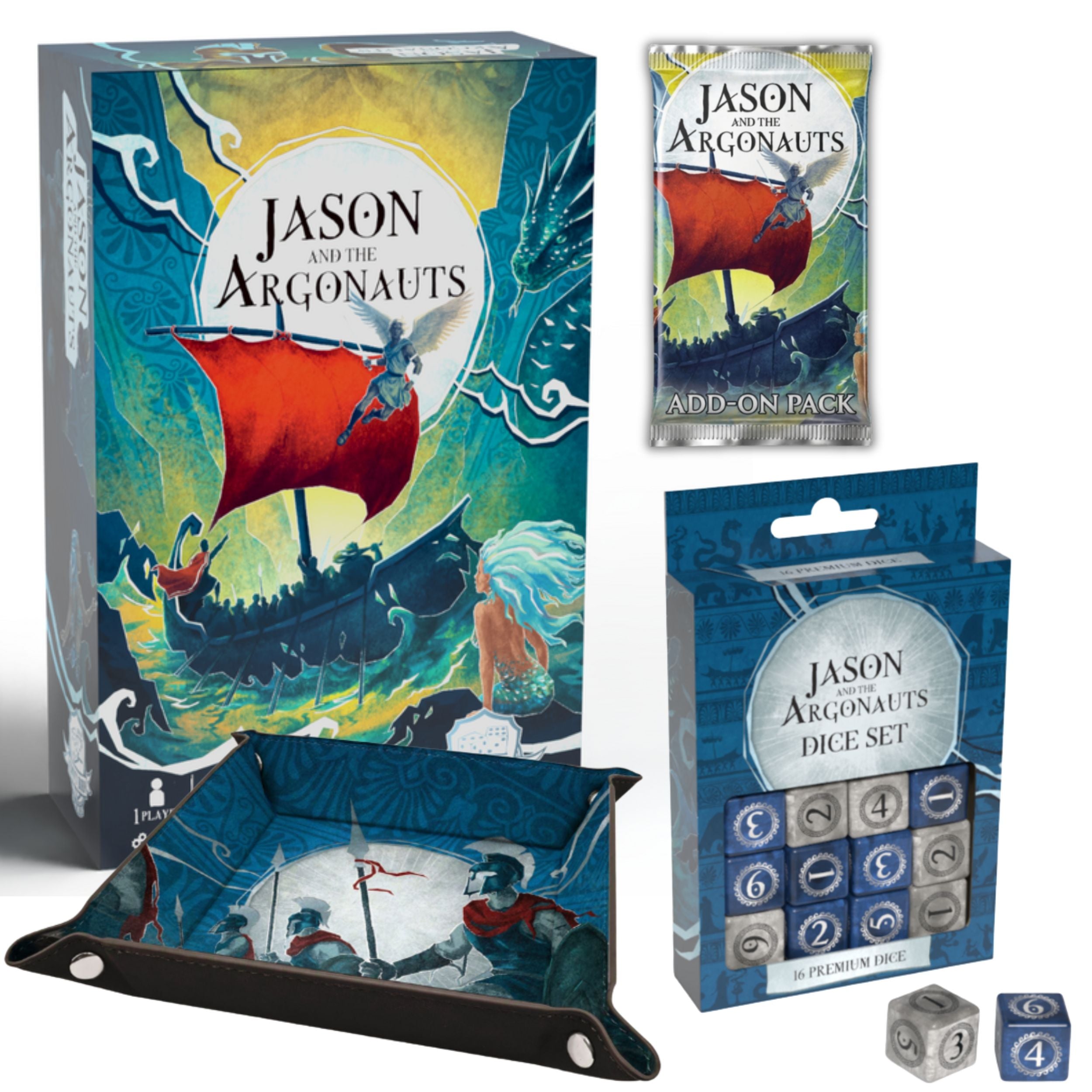 Bundle - Jason and the Argonauts + Add on Pack + Stretch Goal - Dice Set + Dice Tray