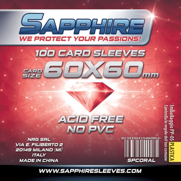 100 Bustine Sapphire 60×60 mm – Coral