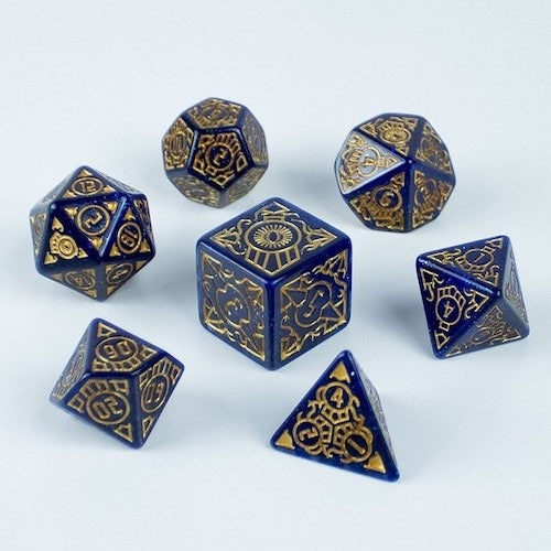Set Dadi Cthulhu Orrore sull'Orient Express - Blu/Oro