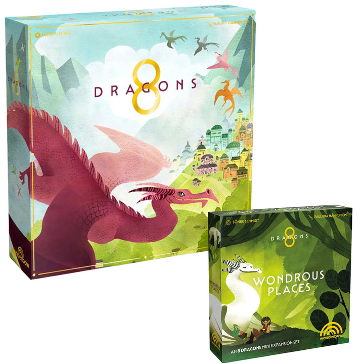 8 Dragons Deluxe With Wondrous Places Mini Expansion Set and Stretch Goals