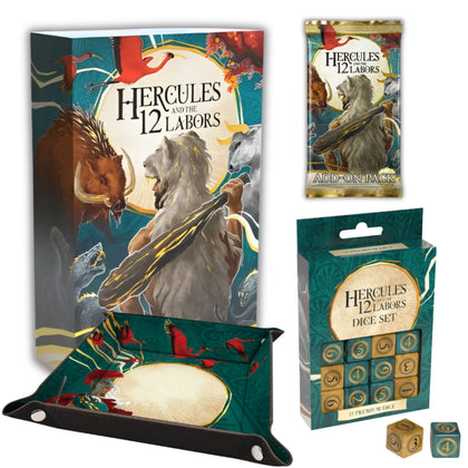 Bundle - Hercules and the 12 Labors + Add On Pack + Dice Set + Dice Tray