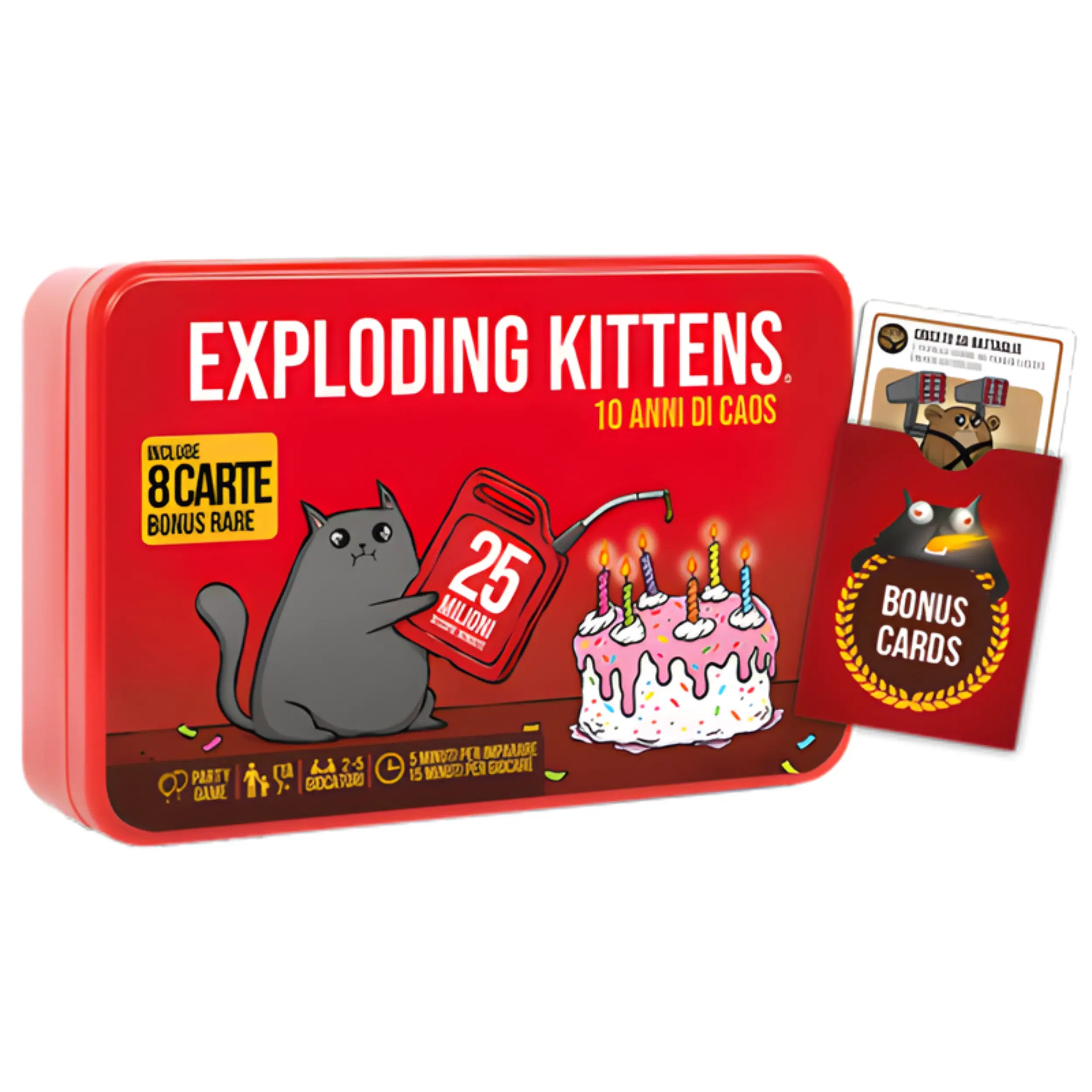 Exploding Kittens - Su Una Scala Da Uno A T-Rex (Edizione Francese) Gioco Di Festa Per 2-8 Giocatori