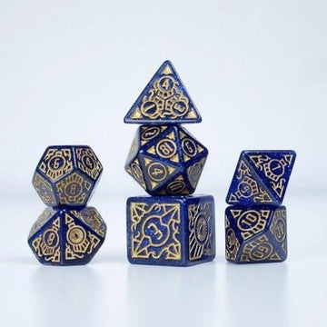 Set Dadi Cthulhu Orrore sull'Orient Express - Blu/Oro