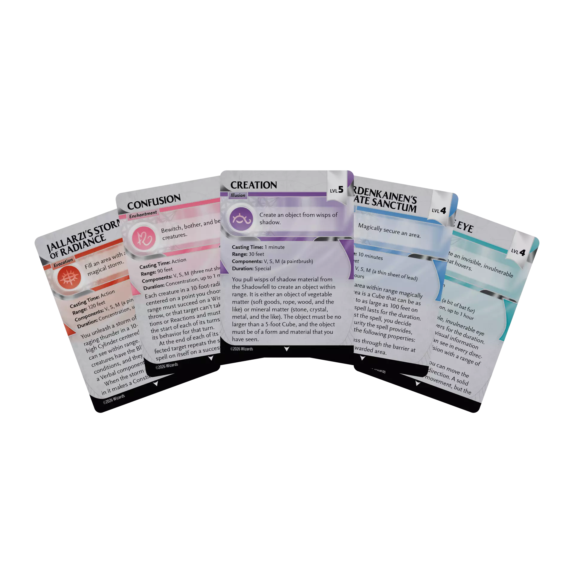 Spell Reference Cards: Levels 4–5