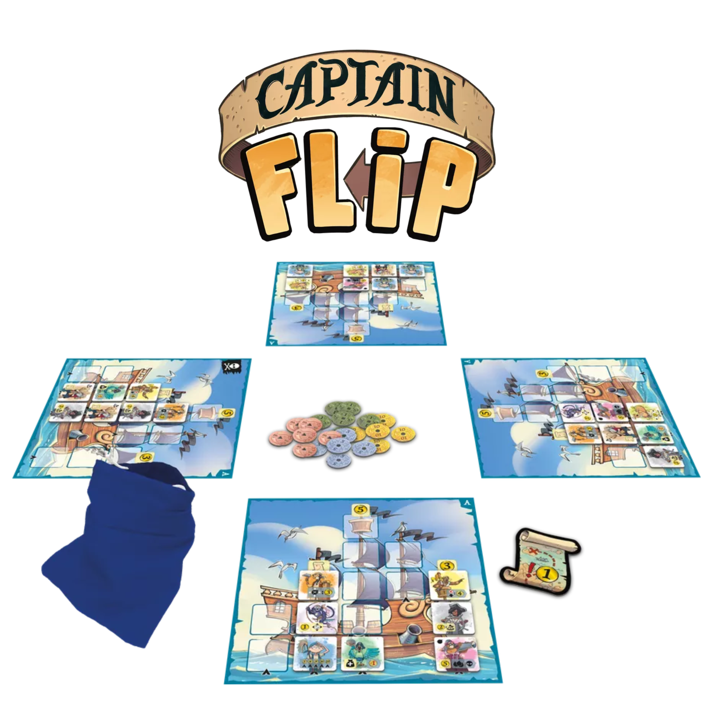 Captain Flip, Gioco Da Tavolo Asmodee, Recluta Una Ciurma Pirata, 2-5 Giocatori, 8+ Anni, Versione Francese